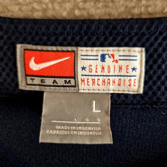 Nike Team Boston Red Sox MLB Baseball Jersey Mens Large Navy Blue Red Button Up - Picture 6 of 11